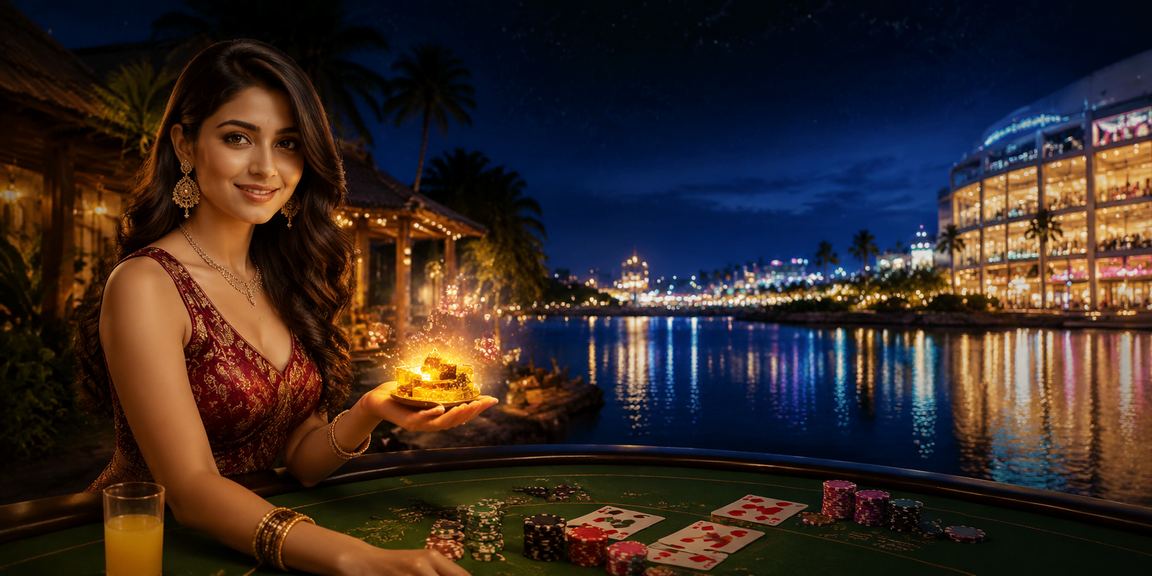 Night market casino scene in Kerala